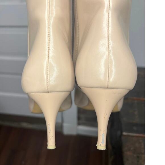 H&M Minimalist Beige Kitten Heel Pointed Toe Booties 8 - Picture 3 of 8